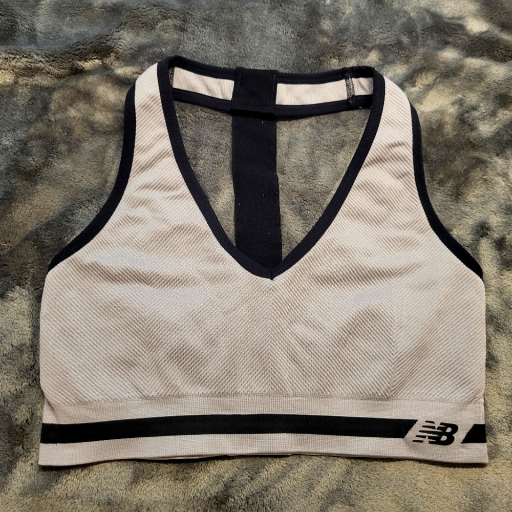 New Balance Sports Bra GRAY /Black Sz L